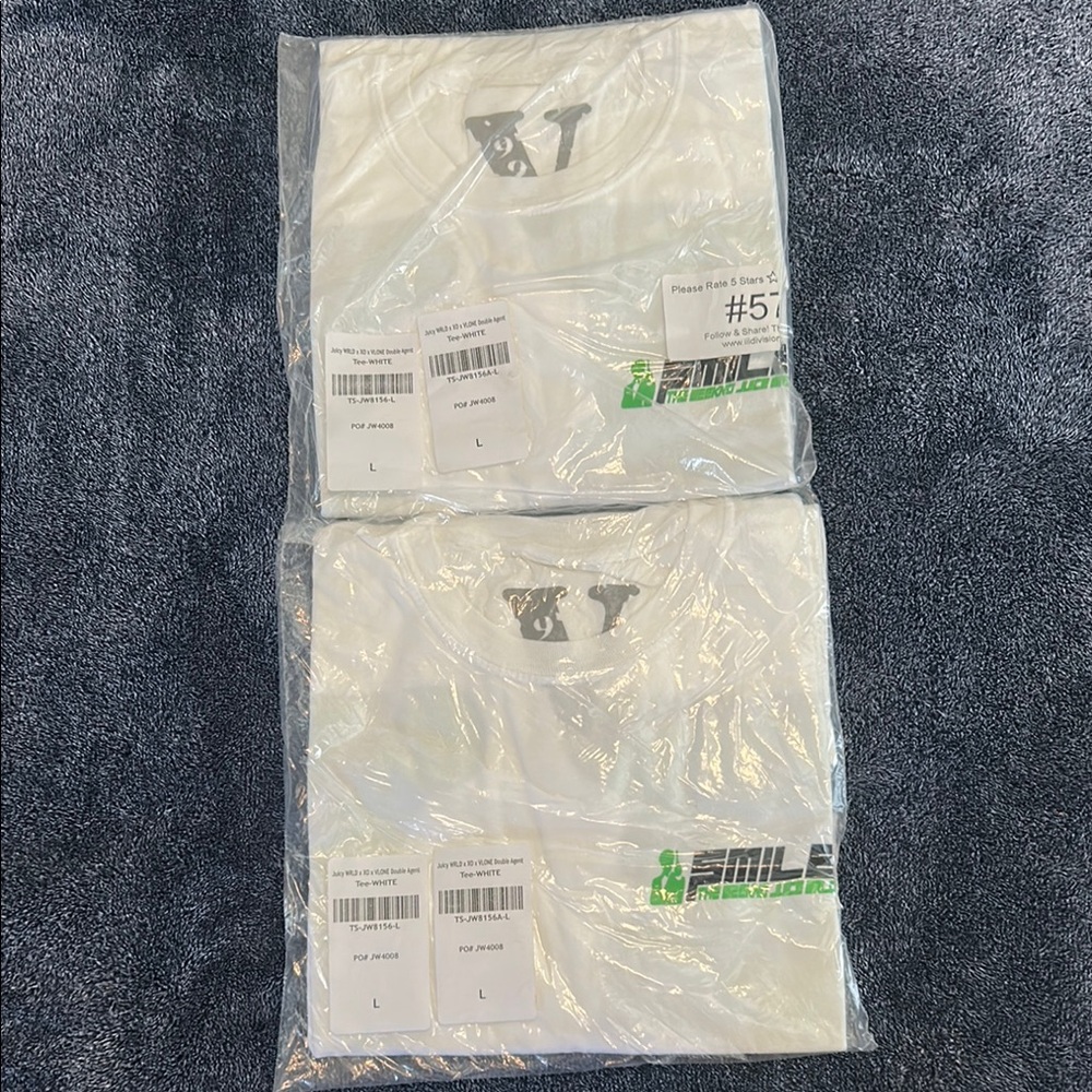 Two Graphic T-Shirts Vlone Juice Wrld XO double agent The wknd collab 2 shirts!